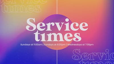 Service Times Gradient Retro Bright | Church Motion Graphics